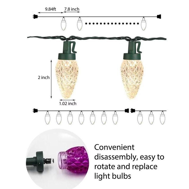 The Holiday Aisle® 100 LED 39ft Plug in Christmas Decorations String